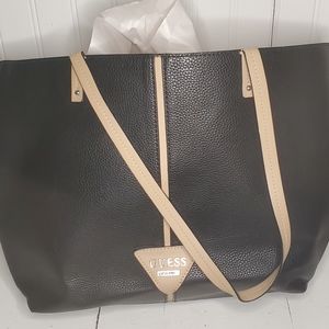 Guess black leather shoulder bag